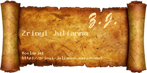 Zrinyi Julianna névjegykártya